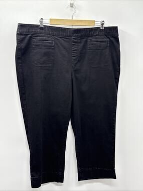 Westbound Black Denim Black Crop Jeans Women Pull On Plus Size 18W 22”inseam